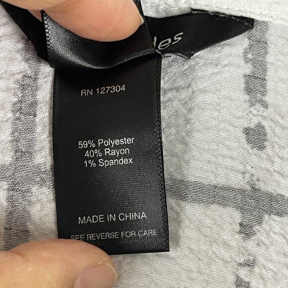 Ali Miles Tunic Top Womens 1X Windowpane Wired Collar Relaxed Artsy Lagenlook - Picture 6 of 14